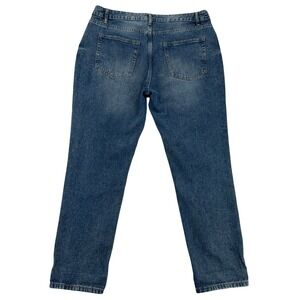 Refuge Women Jr. 36 Distressed Baggy Cropped Stretch Dark Denim Jeans High Rise